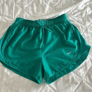 nike dri fit teal lined athletic running shorts